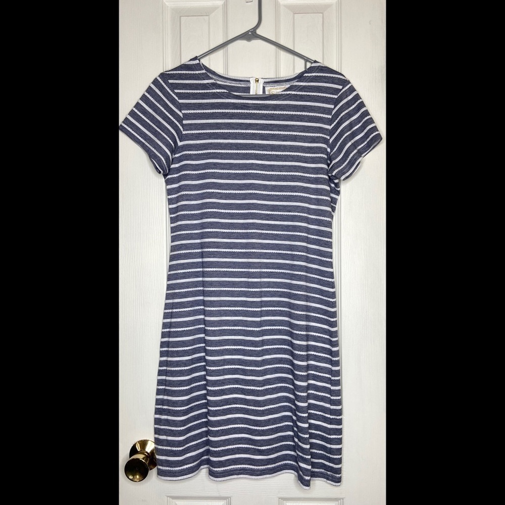 Sail To Sable Blue & White Striped Nautical Shift Dress Medium - Picture 2 of 6